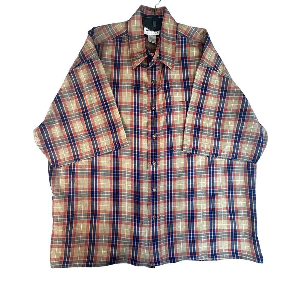 Vintage Windridge Mens XL Plaid Short Sleeve Button Down Shirt Made in Korea